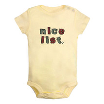 Nice List Funny Romper Baby Bodysuit Newborn Infant Jumpsuit Kids Short Outfits - £8.36 GBP