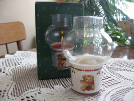 Mini Hurricane Lamp-Christmas-Bears- Empire Mfg., Co- Vintage-Original Box - £7.06 GBP