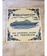 Trivet Tile Holland of America Cruise Lines The Inaugural Season MS Veendam - £3.93 GBP