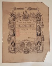 1895 Antique Confirmation Cert Annville Pa Joseph Henry Shaud Schmauk - £68.23 GBP