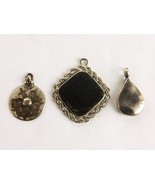 Lot of 3 Assorted Pendants, Silver Tone Metal, Vintage Fashon Jewelry #J... - $14.65