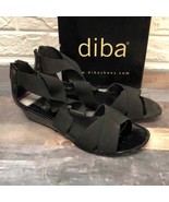 Diba AISHA black elastic strappy sandles with slight wedge women’s size 8.5 - $33.52