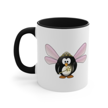 Fairy Penguin Coffee Mug Funny Cute 11oz Black And White Ceramic Two Toned Cup - £15.65 GBP