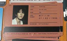 TEN NCT 2023 Official ID Photocard [ GOLDEN AGE ]_Kpop Authentic - $3.00