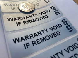100 WARRANTY VOID IF REMOVED-SERIAL # SECURITY LABELS STICKERS SEALS-3 X... - $8.90