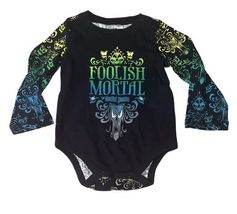 Disney Baby Haunted Mansion Bodysuit 18-24M Foolish Mortal NWT Long Sleeve image 2