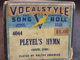 PLAYER PIANO ROLL VOCAL STYLE 4044 PLEYEL&#39;s HYMN V SONG ROLL - £9.33 GBP