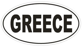 GREECE Oval Bumper Sticker or Helmet Sticker D2115 Country Euro oval - $1.39+
