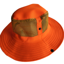 Outdoor Sun Protection  Safari Hat Neon Orange Safety Vented Unisex Brea... - $10.88