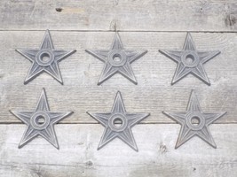 6 Cast Iron Stars Washer Texas Lone Star Ranch 3 7/8&quot; Large Primitive Raw Craft - $17.99