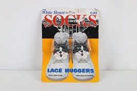 NOS Vintage 90s Socks The White House Cat Shoe Lace Huggers Lace Clasps - $24.70