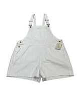 Universal Thread Womens 14 White Denim Overalls Shortalls Baggy Relax Ra... - $17.05