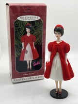 1998 Hallmark Ornament “Silken Flame” Barbie 5th in Series Red Velvet 1960s - £6.11 GBP