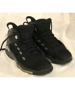 Nike Air Jordan Shoes Mens 10.5 Sneakers 6-17-23 Black Basketball Mid Top - £38.80 GBP