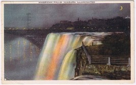 Postcard American Falls Illuminated Niagara Falls - £3.08 GBP