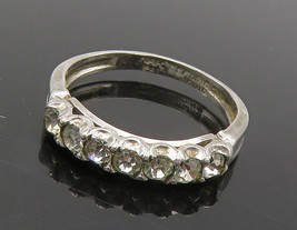 UNCAS 925 Sterling Silver - Vintage Shiny Cubic Zirconia Band Ring Sz 7- RG16422 - £27.91 GBP
