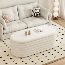 Chenille Storage Ottoman Bench - Upholstered End of Bed Stool - $168.99