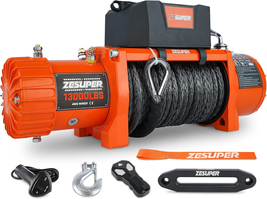 ZESUPER 12V 13000 Lb Load Capacity Electric Winch Kit with Synthetic Rop... - $595.39