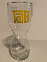 Vintage 1970&#39;s Enjoy TAB Logo Hourglass Shaped Glass Drinkware - $12.99