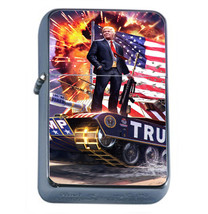 President Donald Trump 2024 L6 Windproof Refillable Flip Top Oil Lighter - £11.83 GBP