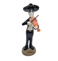 Day Of The Dead Skeleton Mariachi Figure Violin Player Black by Ashland 7&quot; - £11.96 GBP