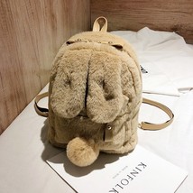 Cute  Backpack Autumn and Winter New Solid Plush  Backpack  Ears Plush Casual Wo - £64.04 GBP