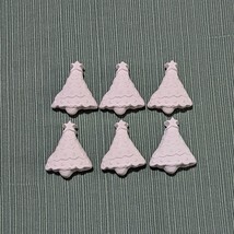 Set of Six Ceramic Bisque Christmas Tree Magnets Ready to Paint - £3.15 GBP