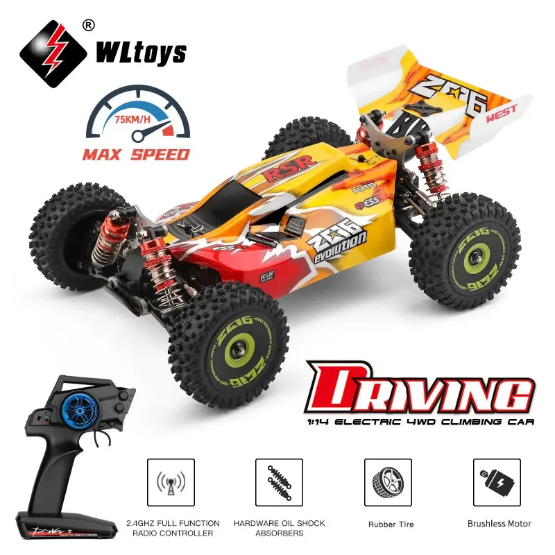 WLtoys 144010 144001 75KM/H 2.4G Racing RC Car Brushless 4WD High Speed Off-Road - £144.33 GBP+