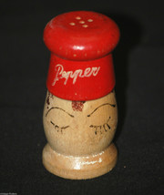 Old Vintage Peppy Wooden Pepper Shaker Wood Kitchen Tool Decor Mid-Centu... - £6.32 GBP