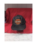 Harley Davidson Leather Hat USA Biker Cap, Embroidered Cap, One Size Fit... - $13.42 CAD