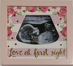 Baby Girl Decorated Sonogram Picture Frame, &quot;LOVE at first SIGHT&quot; - $185.46 MXN