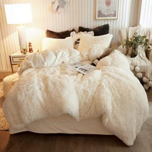 Xege Plush Shaggy Duvet Cover Set, Luxury Ultra Soft Crystal Velvet Fluffy - £65.70 GBP