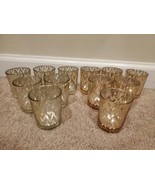 Set of 12 Candle Votive Holders, Gold/Silver Stripe Pattern, 2.5&#39;&#39; Tall - $13.70 CAD