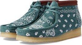 New Clarks Originals Women&#39;s Wallabee Suede Boot Green Paisley Size 7M - $128.69