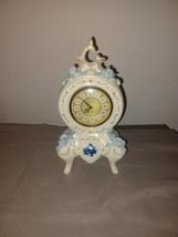 Vintage Crown N Handarbeit Porcelain Mercedes Victorian Mantle Shelf Clock  - £20.02 GBP