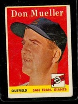 Vintage Baseball Trading Card Topps 1958 #253 Don Mueller San Francisco Giants - £8.39 GBP
