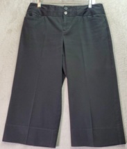 Ann Taylor Capri Pants Womens Size 6 Black Cotton Pockets Flat Front Wide Leg - £13.93 GBP