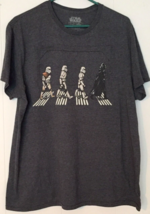 Star Wars t-shirt size L men &quot;Abbey road &quot;with Stormtrooper &amp; Darth Vader gray - £3.95 GBP