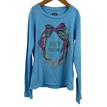 Juicy Couture Long Sleeve Glitter Logo Tee Girls Large - $9.56