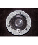 Vintage Candy Bowl - Trinket Dish Floral Rose Etched Crystal Glass Patte... - $15.09