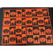 Set of 6 Vintage Halloween Pumpkin Placemats Place Mat Table Decor Retro Spooky - £31.92 GBP