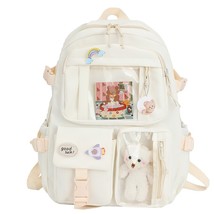 2022Cute Women BackpaWaterproof Multi-Pocket Nylon School Backpack for Student F - £52.35 GBP