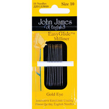 John James Gold Eye Easy Glide Milliner Needles Size 10 10/Pkg - $21.00