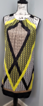 Dana Buchman Tank Dress Womens XS Yellow Multi Sleeveless Round Neck Back Zipper - £21.13 GBP