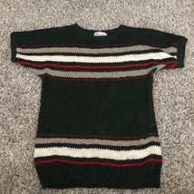 Rafaella Short Sleeve Multi Colored Knit Sweater Top Blouse Size Small 60% Ramie - £18.67 GBP