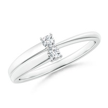 Angara Lab-Grown 0.12 Ct 2-Stone Diamond Anniversary Ring in Sterling Si... - $208.05