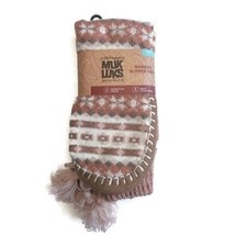 MUK LUKS Womens Slipper Socks S/M Shoe Size 5/7 Pink Multi-Color Cozy Warm - $20.14