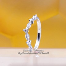 2022 Winter Collection Sterling Silver Timeless Wish Sparkling Alternating Ring  - £13.42 GBP