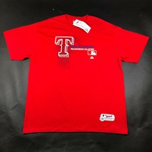 Vintage Texas Rangers Mens XL Red T Tee Shirt Crew Neck Majestic 2011 Playoffs - £11.08 GBP