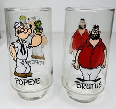 Vintage 1975 Popeye Brutus Coca Cola King Kollect A Set Drinking Glass C... - $29.48